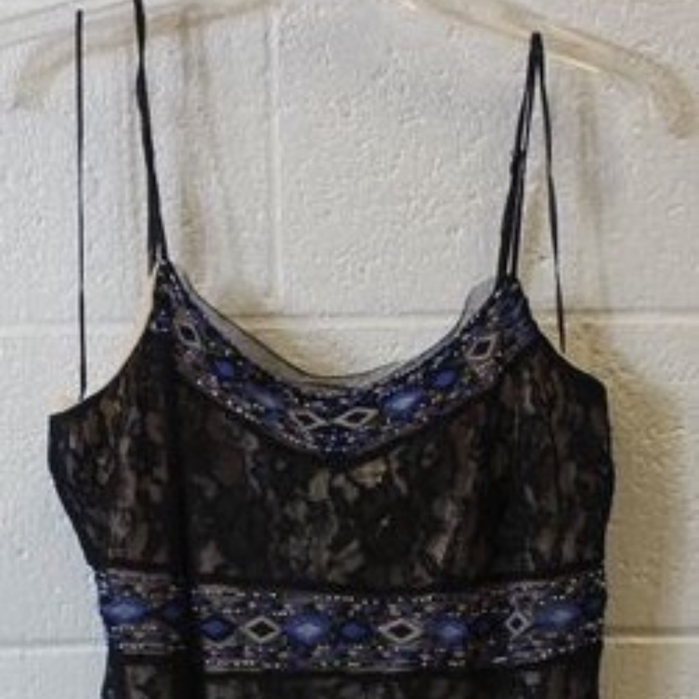 NWT Guess Women's Size L Black Embellished Dress
